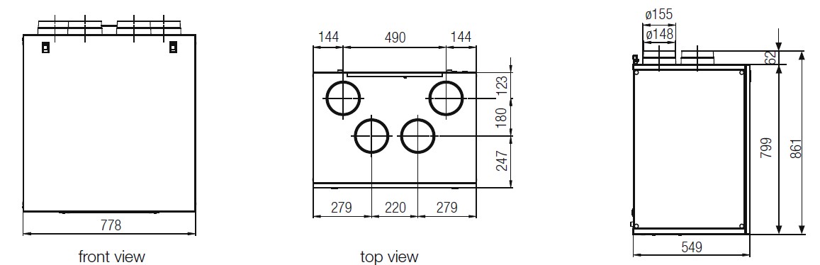 QR550 dimensions